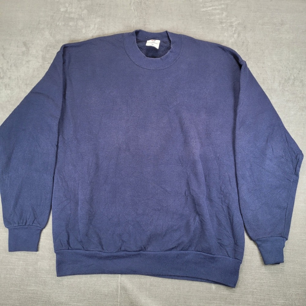 JERZEES Vintage Blank‎ Mens XL Navy Blue Crewneck Sweatshirt